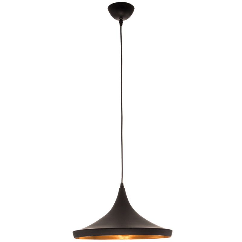 PEN545 Bright Star BK/GD METAL PENDANT WITH GOLD INNER 1X40W ES