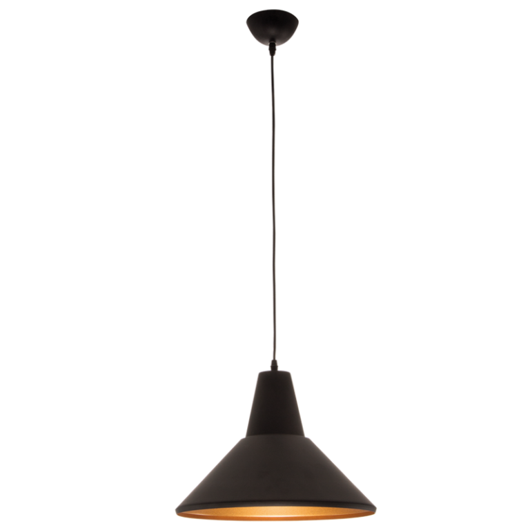 PEN548 Bright Star BK/GD METAL PENDANT WITH GOLD INNER 1X40W ES
