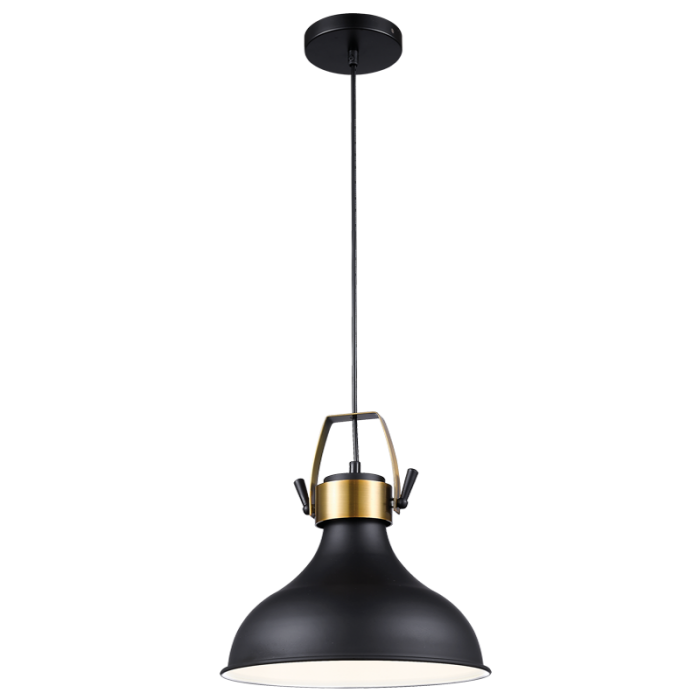 PEN591 Bright Star BLACK BLACK METAL PENDANT 1X60W ES 300MM