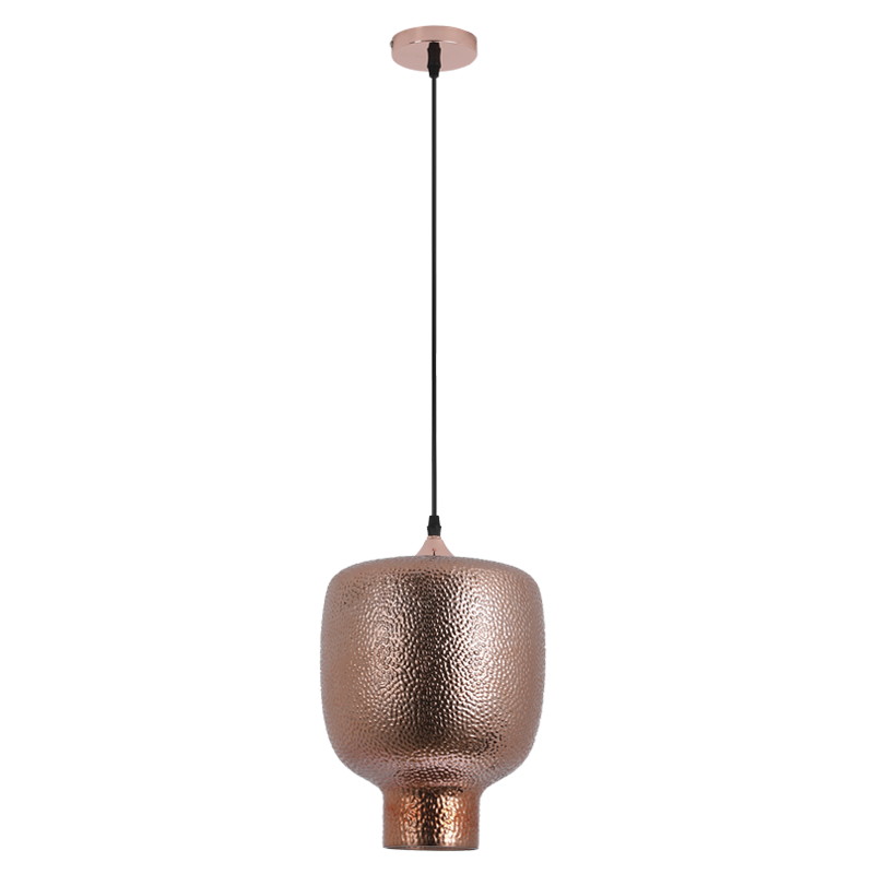PEN840 Bright Star COPPER METAL AND COPPER GLASS PENDANT 1X40W ES