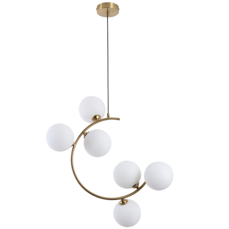 PEN894/6 Bright Star BRASS IRON & GLASS PENDANT 6X5W G9