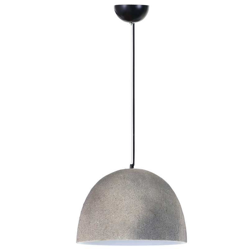PEN929 Bright Star GREY METAL PENDANT CERAMIC SHADE 1X40W ES 320MM