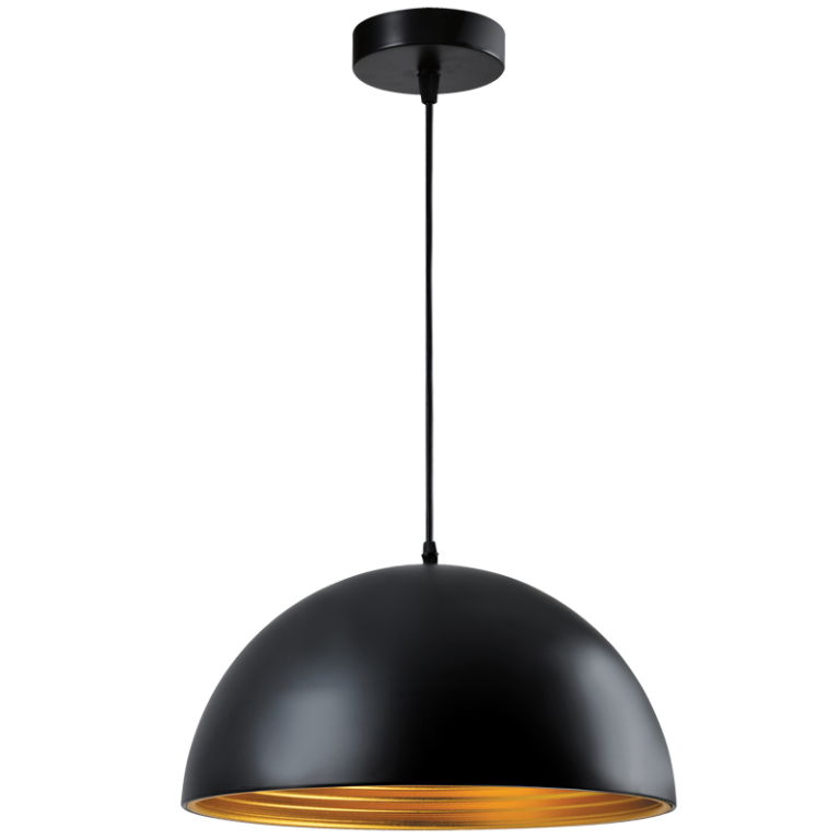 PEN937 Bright Star BLACK PENDANT BLACK OUTER GOLD INNER 1X40W ES 400MM
