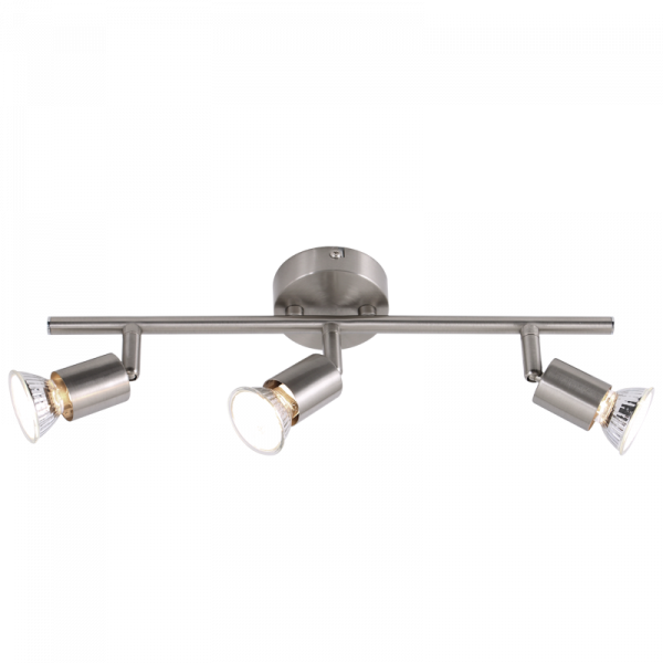 S055/3 Bright Star SATIN SATIN CHROME SPOT 3X50W GU10 BASE 80MM BAR 380MM