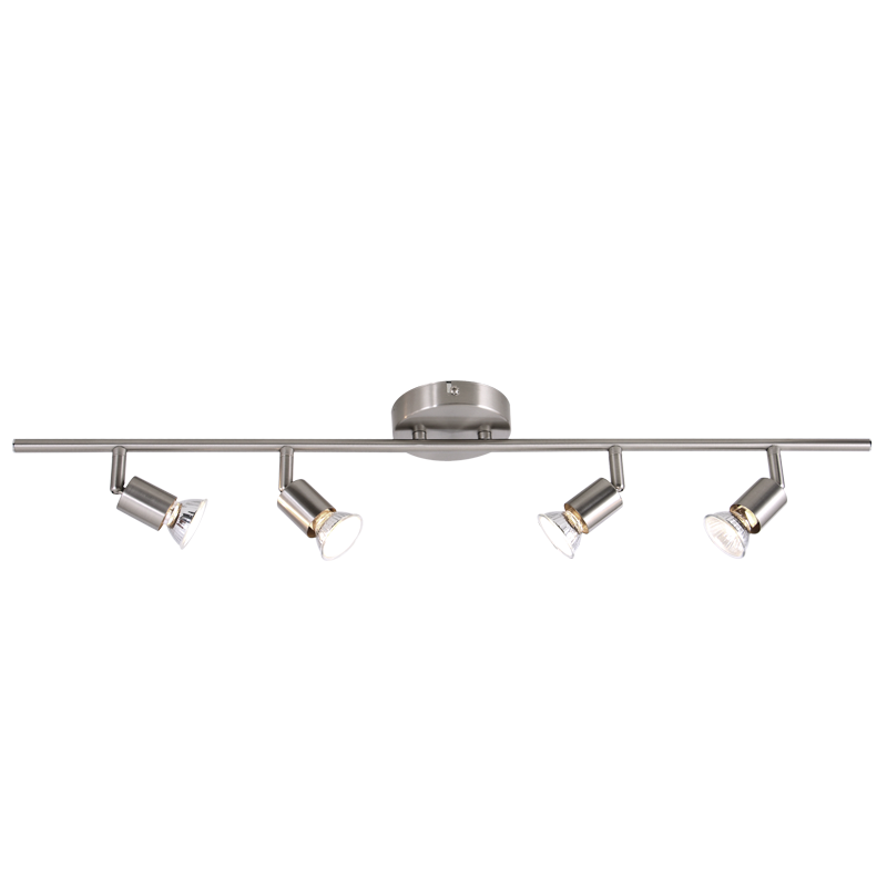 S055/4 Bright Star SATIN SATIN CHROME SPOT 4X50W GU10 BASE 80MM BAR 500MM