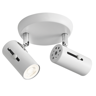 S121/2 Bright Star WHITE WHITE SPOTLIGHT 2X50W GU10 ROUNDBASE 150MM