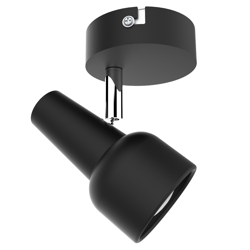 S165/1 Bright Star MATT BK MATT BLK & POLISH CHR 1X50W GU10 BASE 80MM