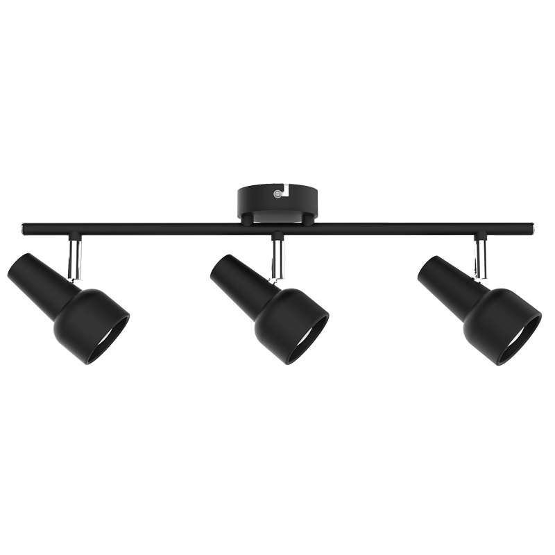 S165/3 Bright Star MATT BK MATT BLK & POLISH CHR 3X50W GU10 BASE 80MM 500