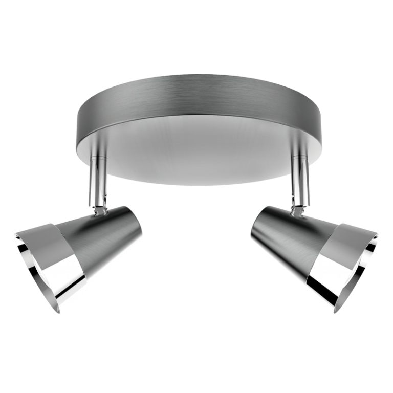 S171/2 Bright Star SATIN SATIN & POLISH CHR 2X50W GU10 ROUND BASE 180MM