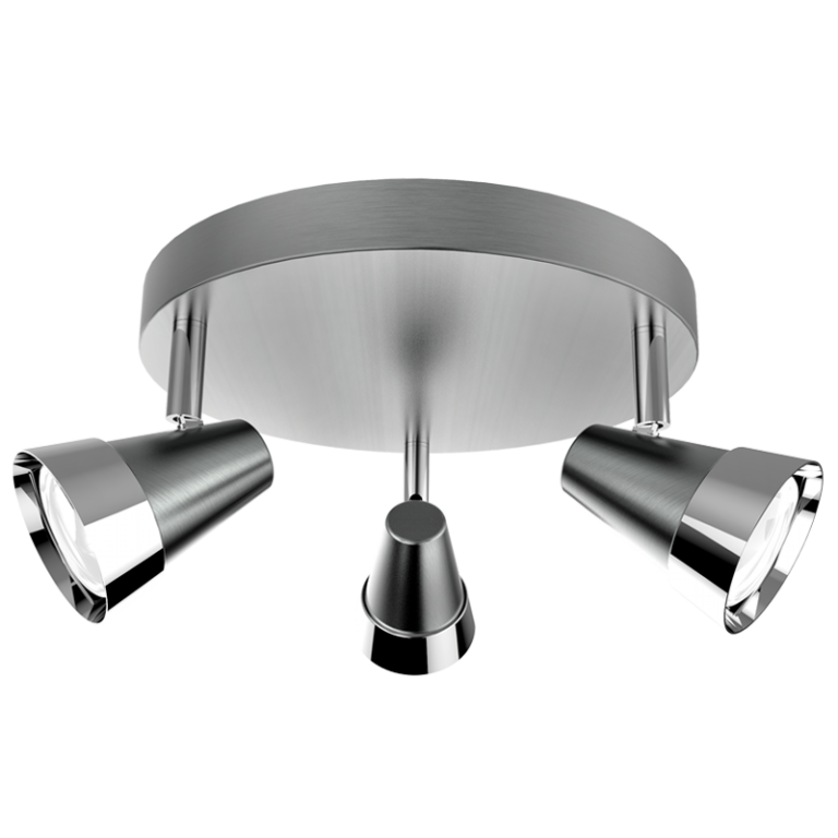 S171/3 Bright Star SATIN SATIN & POLISH CHR X50W GU10 ROUND BASE 230MM
