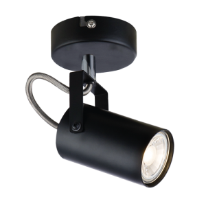 S400/1 Bright Star BLACK BLACK METAL POLISH CHR SPOT 1X50W GU10 BASE 80MM