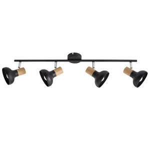 S402/4 Bright Star BLACK BLACK,WOOD,POLISH CHR SPOT 4X40WSES BAR 700MM