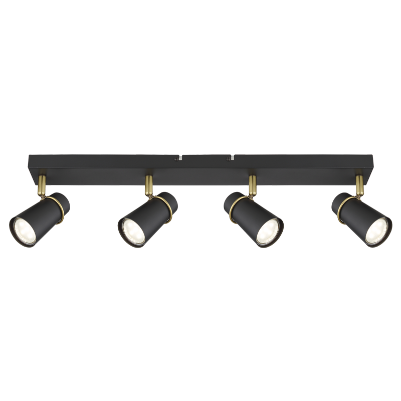 S411/4 Bright Star BLACK BLACK WITH ANTIQUE TRIM TAPERED HEAD 4X25W GU10