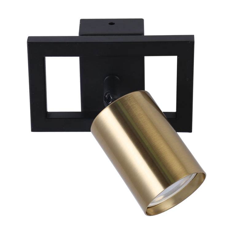 S414/1 Bright Star SATIN BRASS BLACK&SATIN BRASS SPOT 1X50W GU10 130X80MM