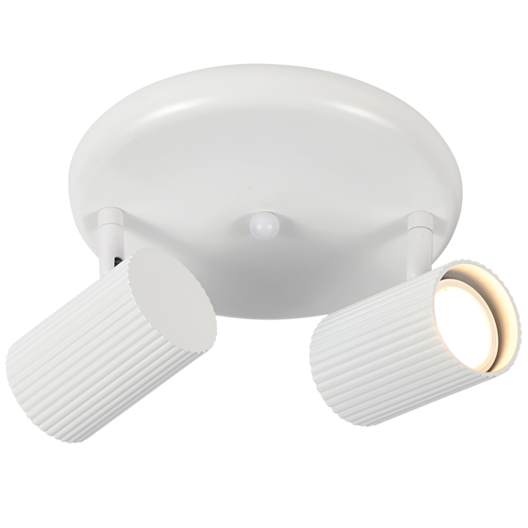S415/2 Bright Star WHITE MATT WHITE SPOT 2X50W GU10 ROUND BASE 200MM