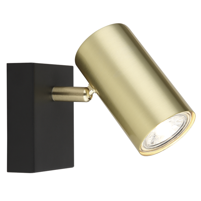 S418/1 Bright Star BK/GD BK/GD-BLACK BAR GOLD SPOT 1X50W GU10 90X70MM