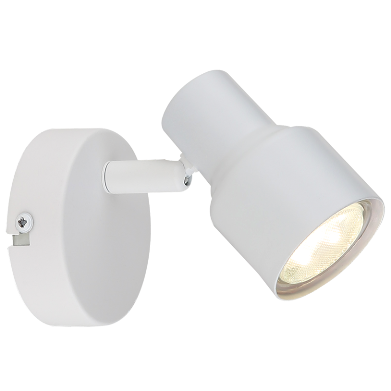 S421/1 Bright Star WHITE WHITE SPOTLIGHT 1X50W GU10 LED BASE 80MM