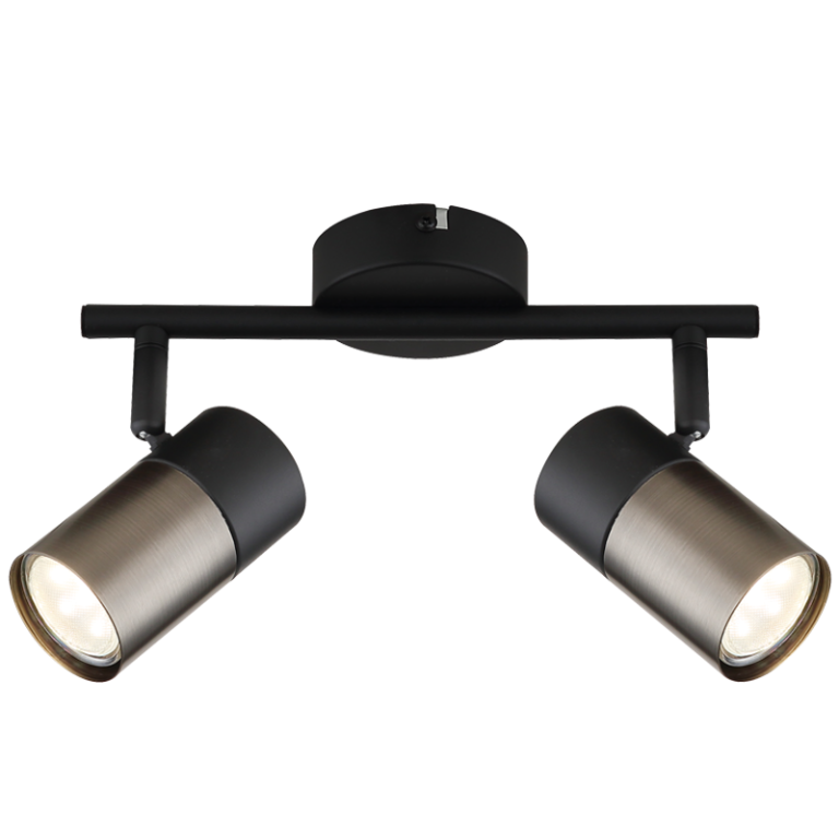 S422/2 Bright Star BLACK BLACK SPOTLIGHT 2X50W GU10 LED BAR 250MM