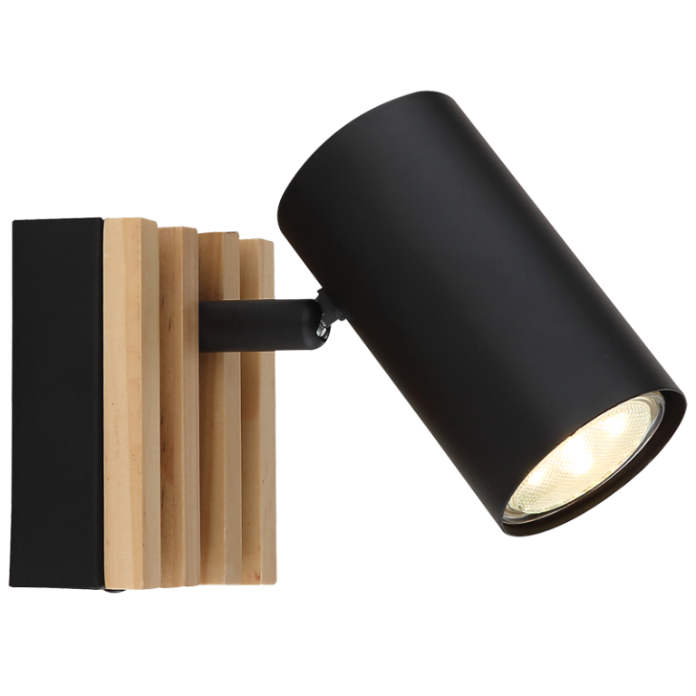 S423/1 Bright Star WOOD WOOD SPOTLIGHT 1X50W GU10 LED BASE 90X80MM