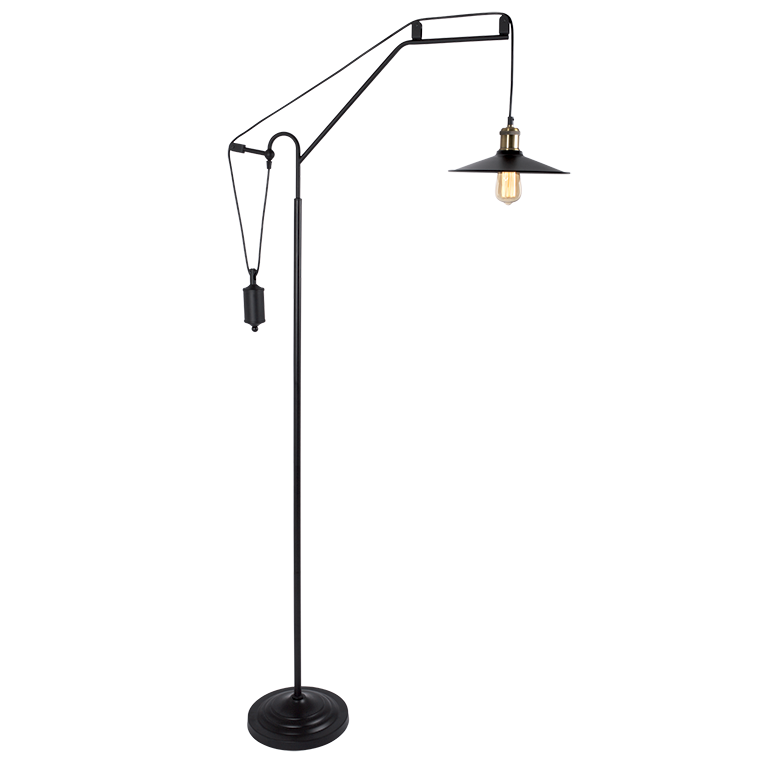 SL016 Bright Star MATT BLACK MATT BLK FLOOR LAMP ADJ CORD 1X60W ES 1700X760X260