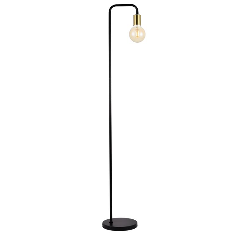 SL408 Bright Star BLACK METAL FLOOR LAMP FOOT SWITCH 1X40W ES 1500MM