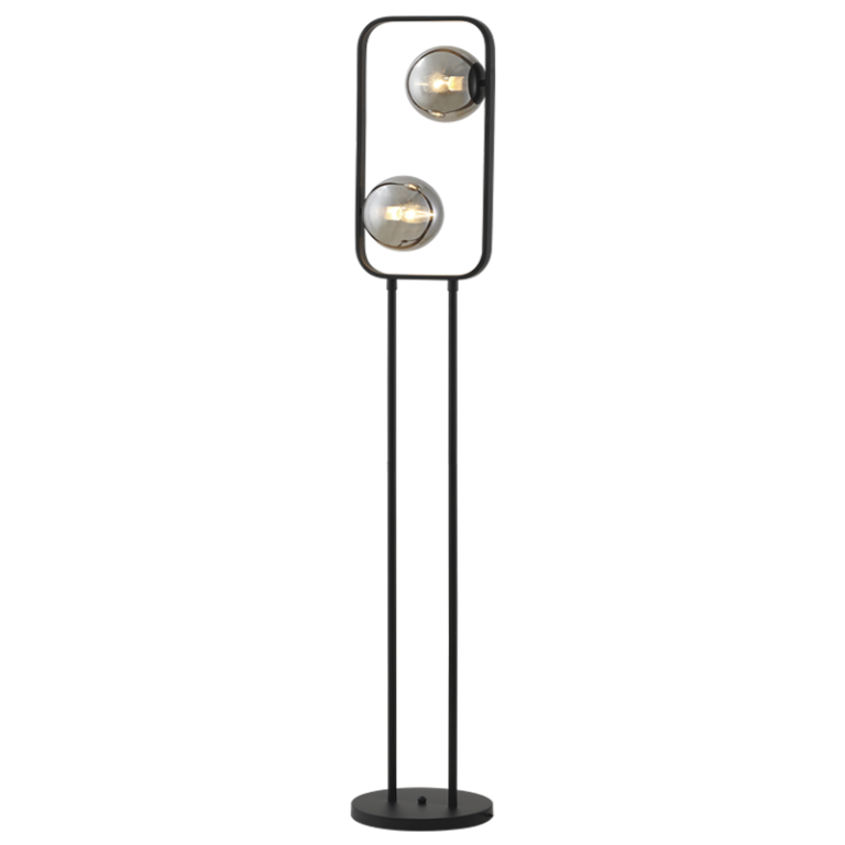 SL417 Bright Star BLACK METAL & SMOKE GLS FOOT SWITCH 2X60W SES