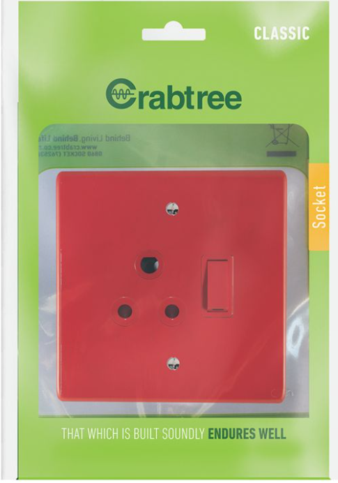 4x4 Single Dedicated Socket Red with Red Cover | 18078/103