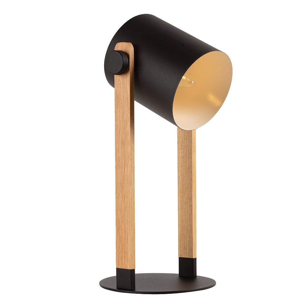 Eurolux Hornwood 1-Light E27 Table Lamp (Black & Brown Finish) – T601