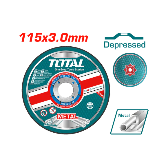 Total 115X3.0X22.2Mm Abrasive Metal Cutting Disc Each Professional TAC2211152