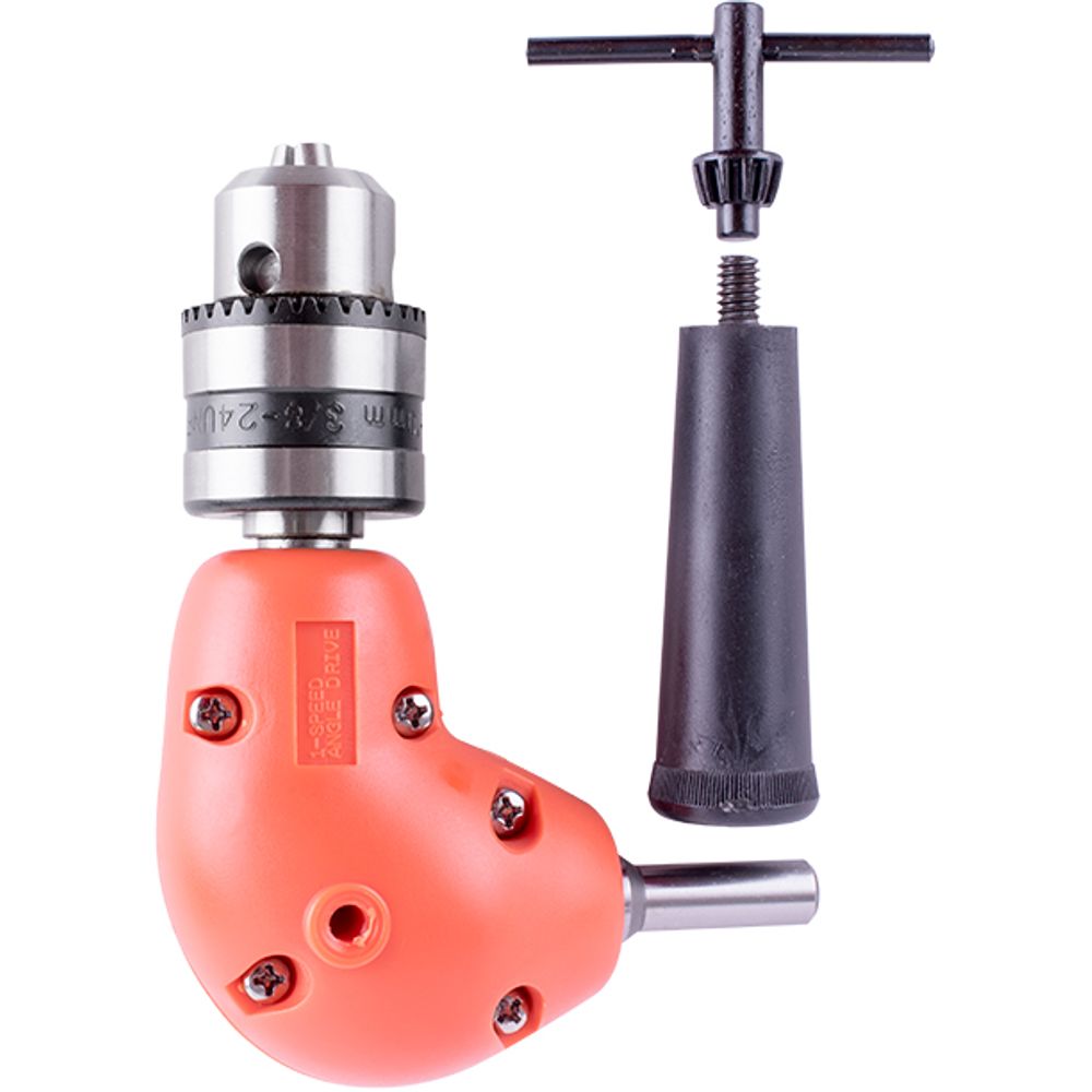 Tork Craft 90-Degree Heavy-Duty Right Angle Drill Drive Attachment with 10mm Keyed Chuck – TCAD01