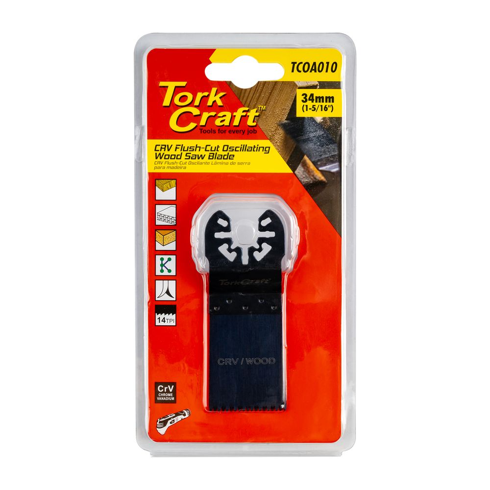 Tork Craft 34mm Universal CrV Oscillating Multi-Tool Wood Saw Blade (14 TPI) – TCOA010
