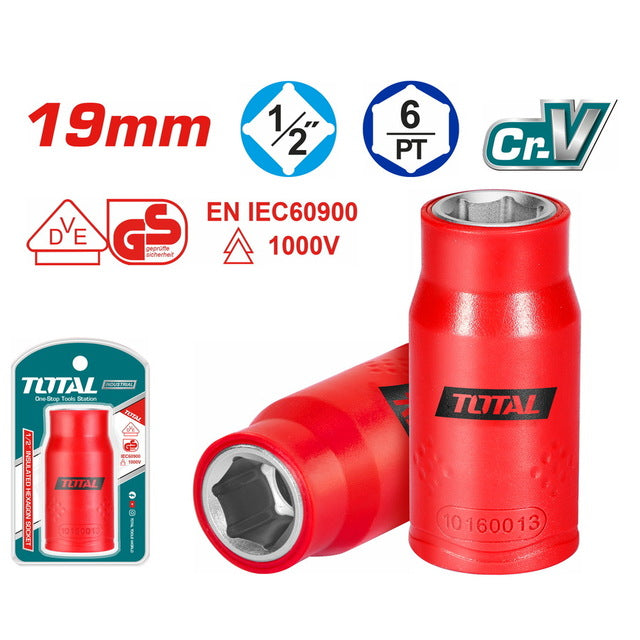Total 1000V 1/2" Insulated Hexagon Socket 19Mm Professional THIHAST12191