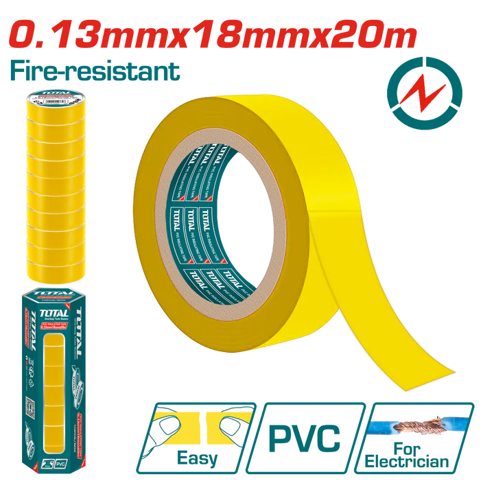 Total Pvc Insulation Tape 20M Yellow Professional THPET1011