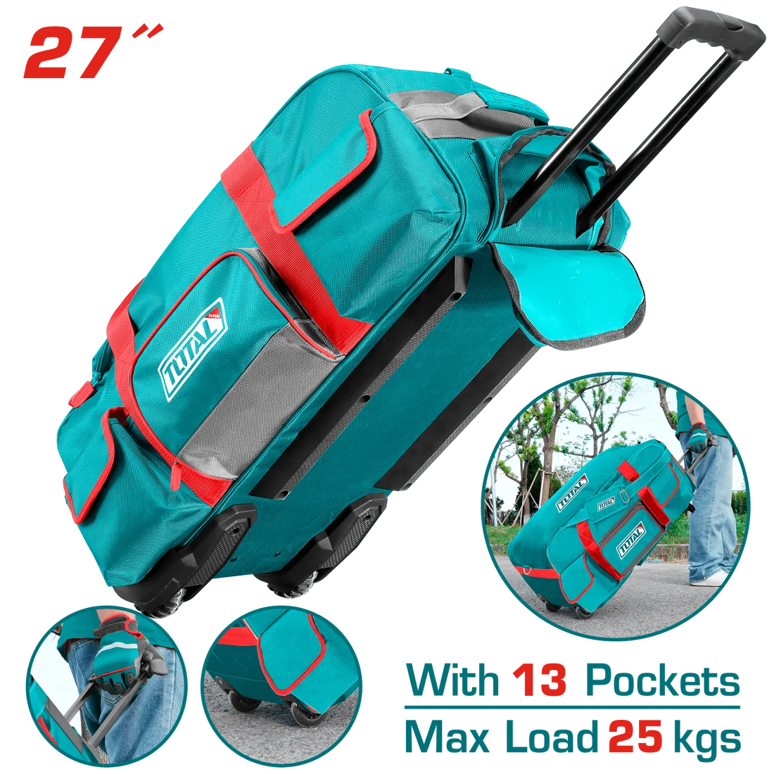Total Wheeled Tool Bag 27" Professional THRRTB2712