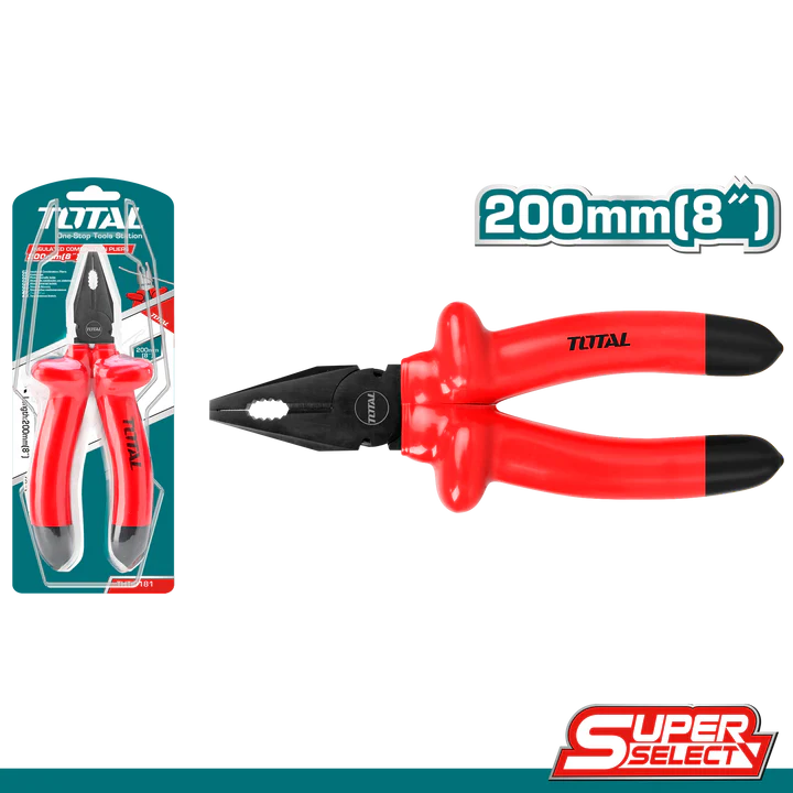 Total Insulated 1000V Combination Pliers 8"/200Mm Professional THTIP181