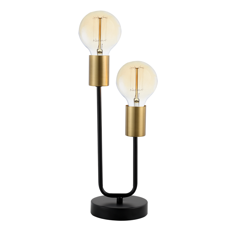 TL653 Bright Star BK BRASS BK/BRASS METAL TABLE LAMP 2 X LAMPHOLDER 2X40W ES