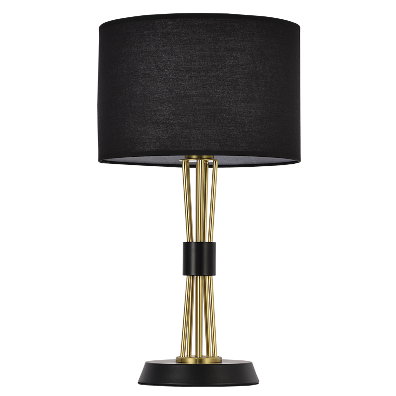 TL692 Bright Star BLACK METAL TABLE LAMP BLACK SHADE 1X40W ES