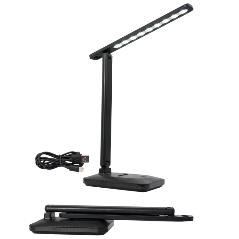 TL701 Bright Star BLACK RECHARGEABLE FOLDING DESK LAMP 3W LED CCT ABS