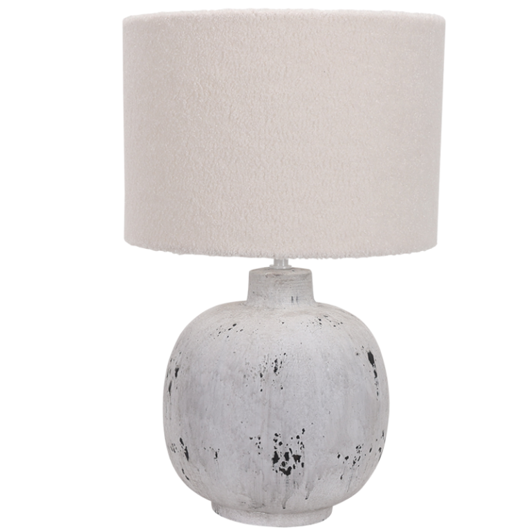 TL829 Bright Star GREY STONE GREY STONE CERAMIC BASE CREAM SHADE 1X60W ES