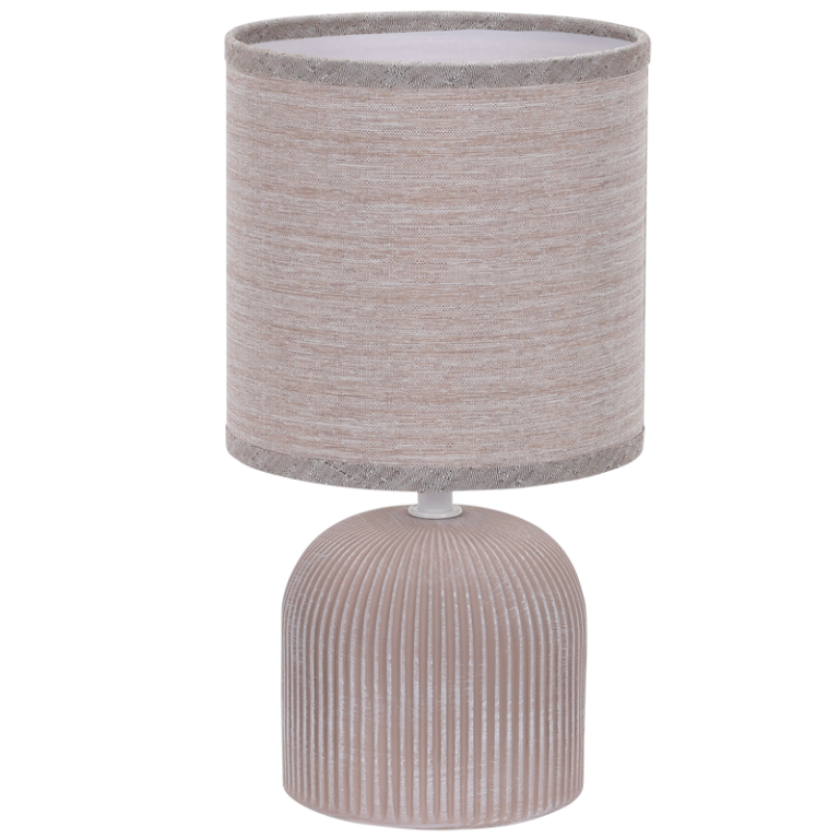 TL830 Bright Star BROWN BROWN RIBBED CERAMIC BASE FABRIC SHADE 1X40W SES