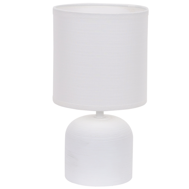 TL834 Bright Star WHITE WHITE CERAMIC BASE WITH FABRIC SHADE 1X40W SES