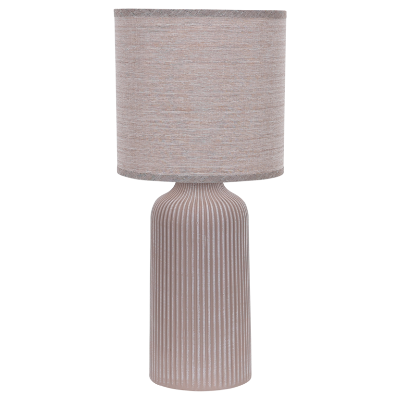TL837 Bright Star BROWN BROWN CERAMIC BASE WITH FABRIC SHADE 1X60W ES