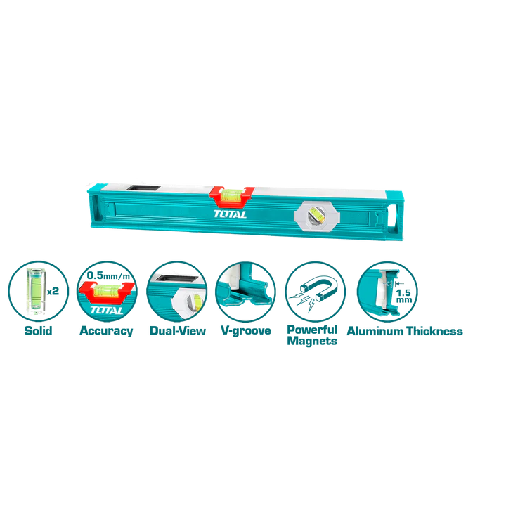 Total 40Cm Spirit Level With Powerful Magnets Professional TMT24056