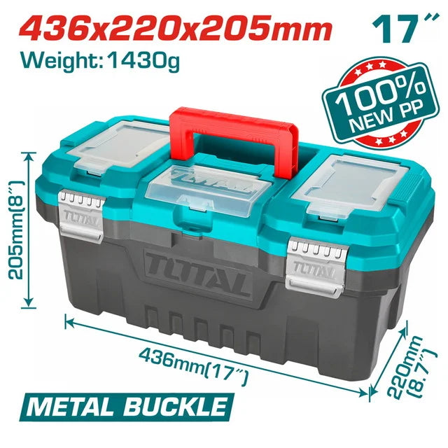 Total 17" Plastic Tool Box Professional TPBX0172