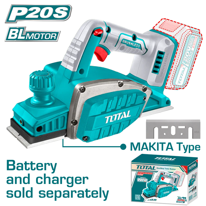 Total 20v P20s Cordless Planer Solo Trli20401
