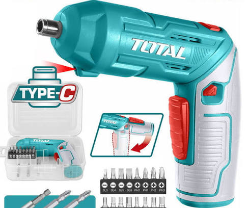 Total 4v 4n.m Cordless Screwdriver With Swivel Mechanism TSDL104425