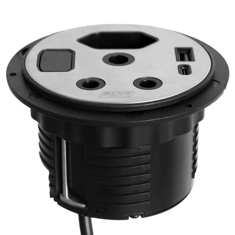 VETi Flush Mount Power Tower | RSA Sockets & USB-A/C Charging | Compact Design