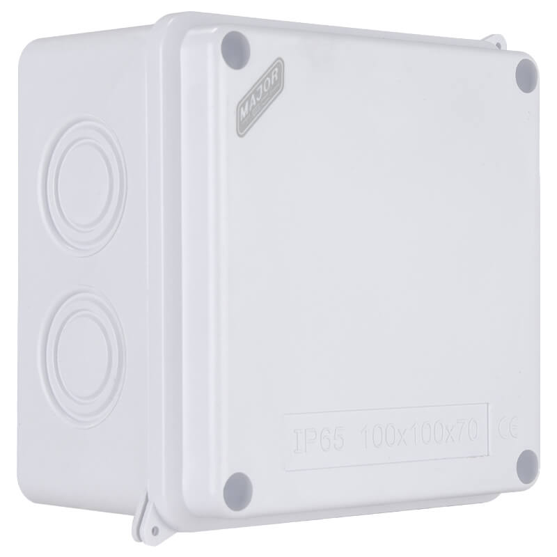 IP65 Weatherproof Square Junction Box 100x100x70mm - High-Impact ABS