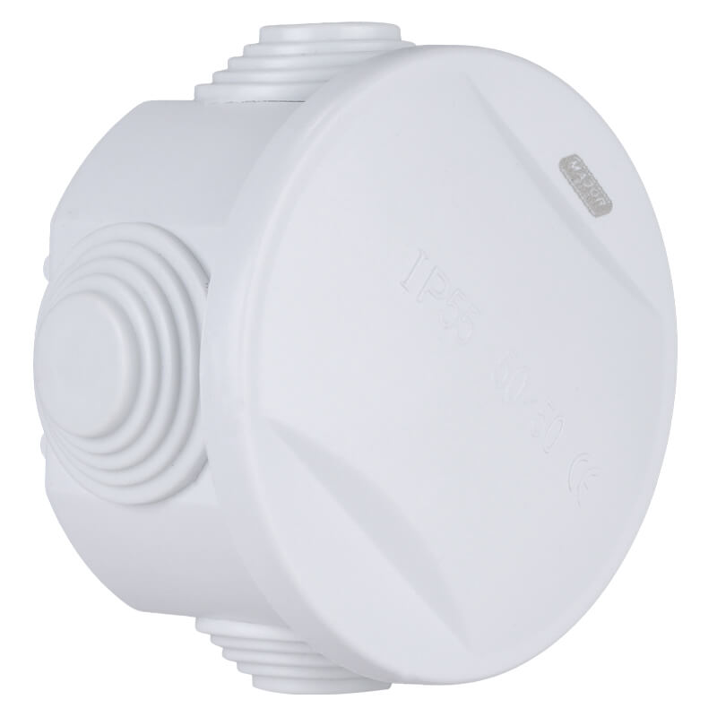 VETi IP55 Round Junction Box with Rubber Glands | Ø50mm x 50mm | IK08 Rated