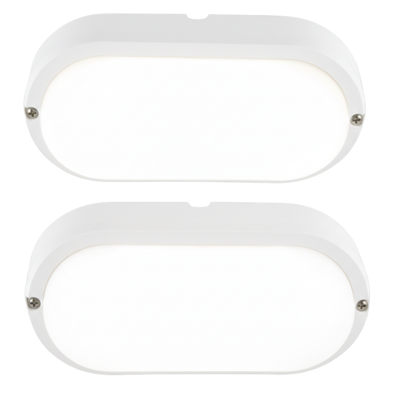 Bright Star BH124 WHITE 8 WATT OVAL PVC 4000K (IP65) BULKHEAD